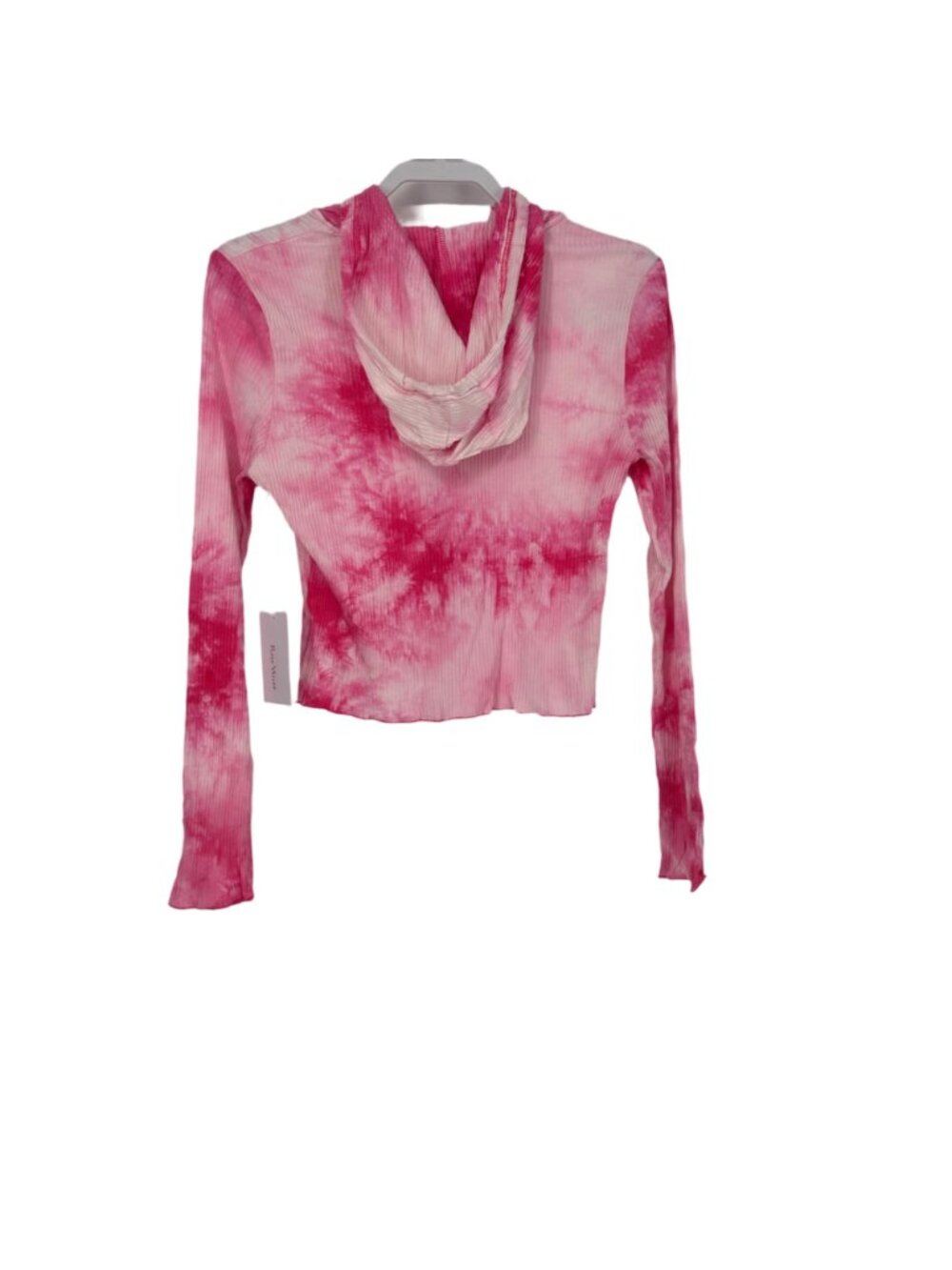 3 Piece Tie Dye Lounge Set Large Pink Ribbed Cami Top + Flare Pants + Hoodie Y2K - Picture 3 of 11